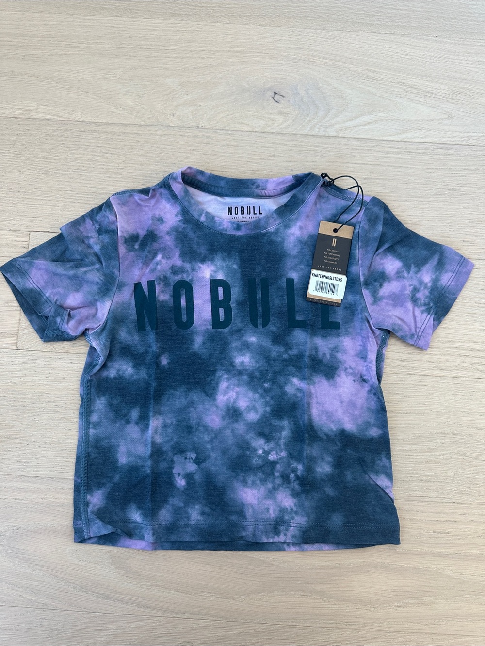 NOBULL Kids Short-Sleeve Tie-Dye Tee in Purple and Navy Size XS Unisex NWT